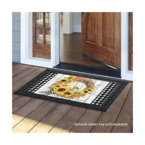 Tapete de bienvenida con corona de girasol y otoño_2