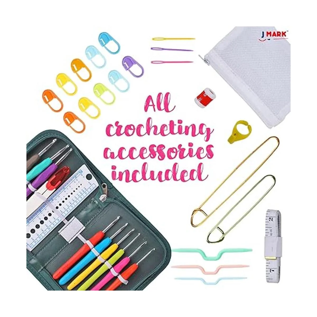 J MARK Kit de ganchillo con juego de hilos el paquete_4
