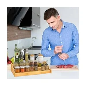 2 estantes expandibles de bambú para especias de 3_2