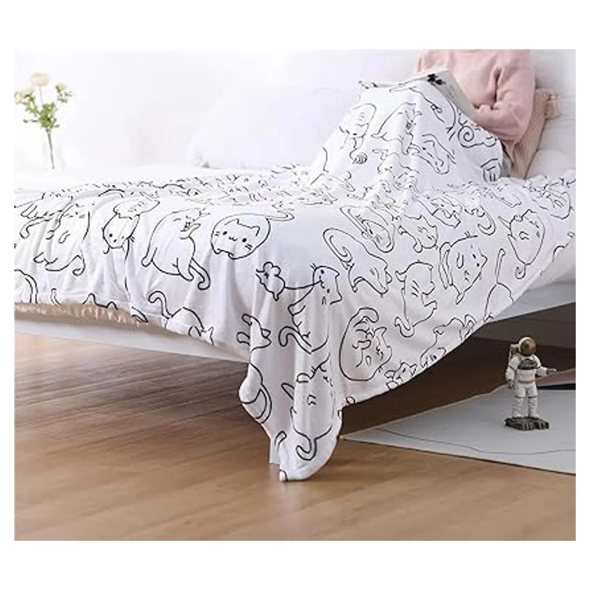 Sviuse Manta de gato para niños manta de sherpa con_3