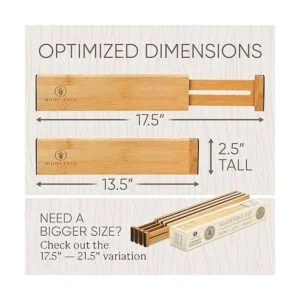 Divisores de cajones de bambú juego de 4 separadores de_3