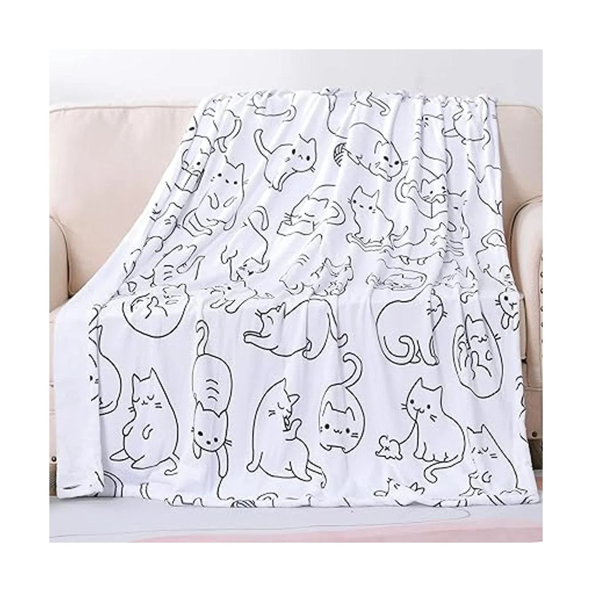 Sviuse Manta de gato para niños manta de sherpa con_1