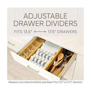 Divisores de cajones de bambú juego de 4 separadores de_2