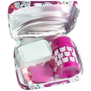 Bentology Juego de lonchera para niños gatito con bolsa_5