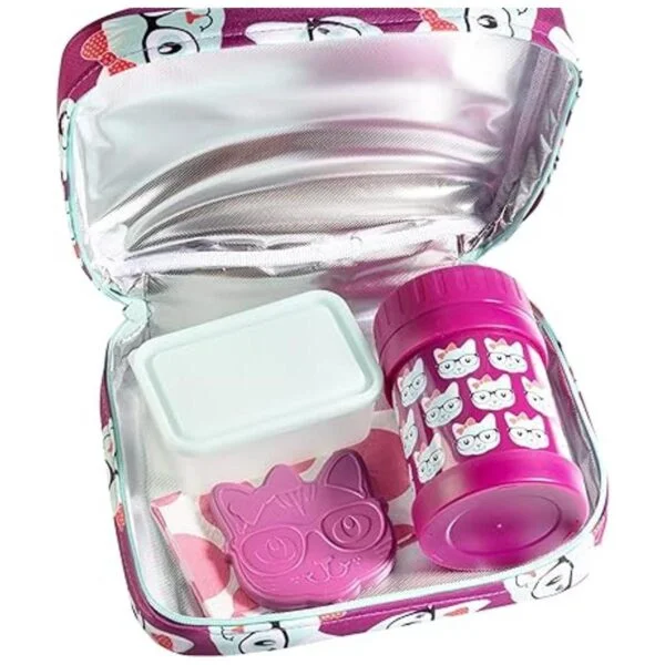 Bentology Juego de lonchera para niños gatito con bolsa_5