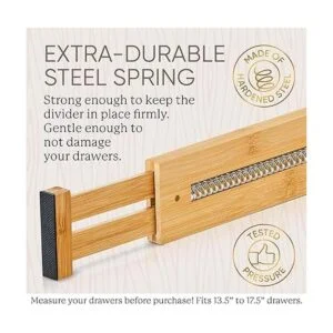 Divisores de cajones de bambú juego de 4 separadores de_5