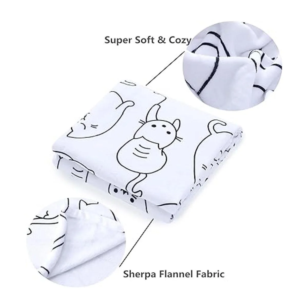 Sviuse Manta de gato para niños manta de sherpa con_5