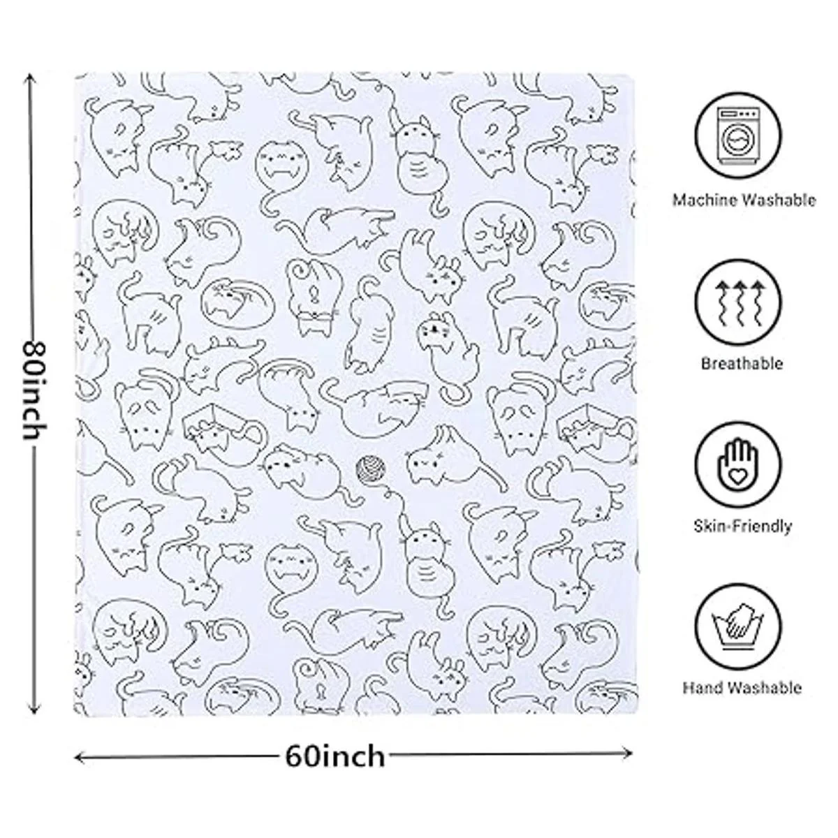 Sviuse Manta de gato para niños manta de sherpa con_4