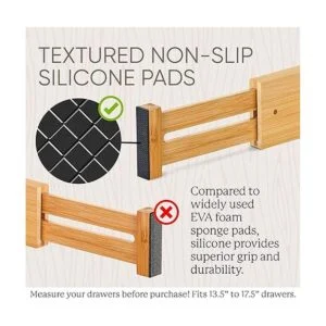 Divisores de cajones de bambú juego de 4 separadores de_6