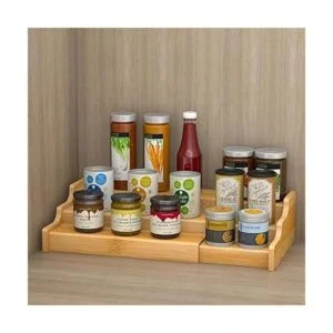 2 estantes expandibles de bambú para especias de 3_4