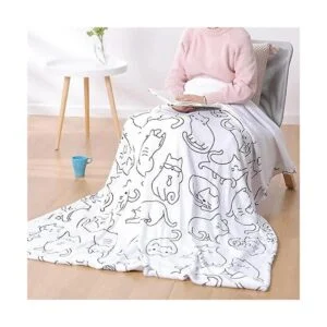 Sviuse Manta de gato para niños manta de sherpa con_2