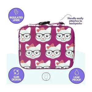 Bentology Juego de lonchera para niños gatito con bolsa_6