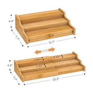 2 estantes expandibles de bambú para especias de 3_7