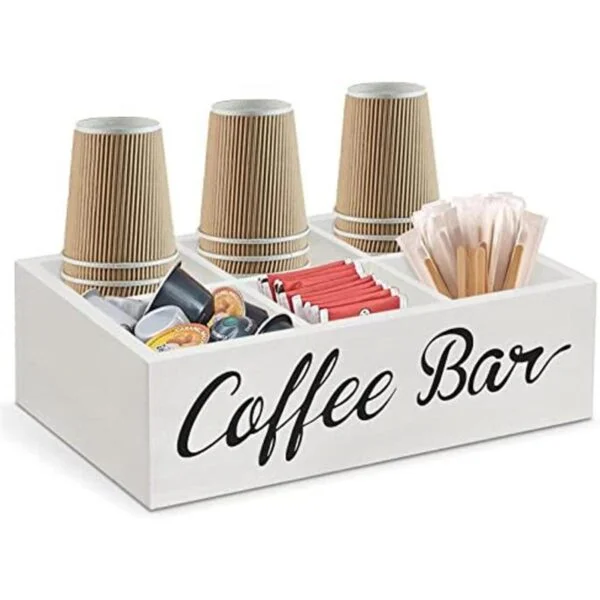 Organizador de estación de café de madera organizador de_1