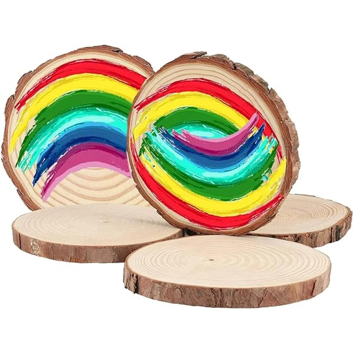 KOHAND 12 piezas de rodajas de madera de 6 a 7 pulgadas_6