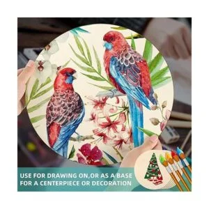 6 círculos redondos de madera sin acabar rebanadas de_2