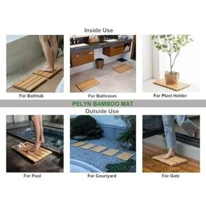 Tapete de baño de bambú para ducha de madera de bambú para_4