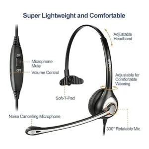 Auriculares de teléfono RJ9 con micrófono con cancelación_4