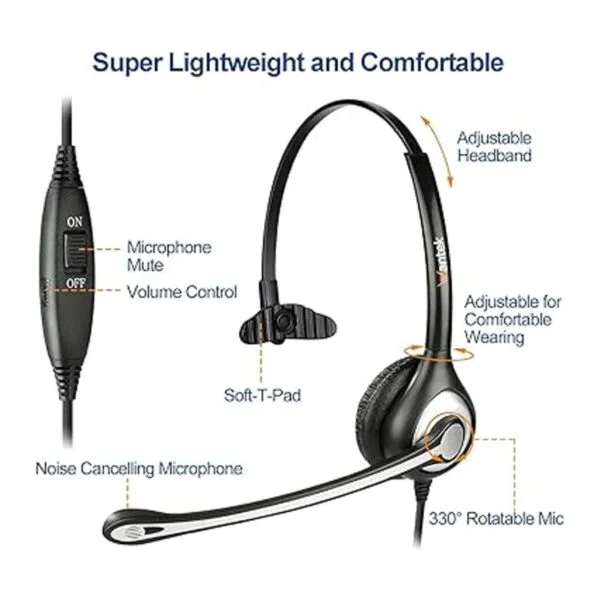 Auriculares de teléfono RJ9 con micrófono con cancelación_4
