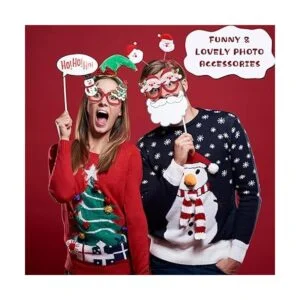 24 piezas de marco de gafas de Navidad con purpurina para_4