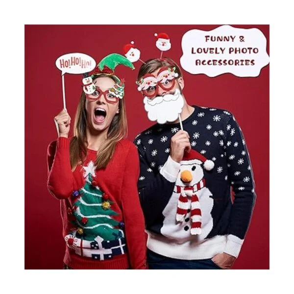 24 piezas de marco de gafas de Navidad con purpurina para_4