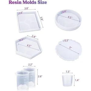 LETS Resin Kit de moldes para posavasos de resina kit de_2