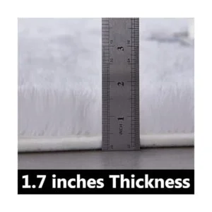 FJZFING Alfombra redonda blanca ultra suave de felpa_6