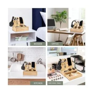 EcoLeafy Organizador de mesita de noche estación de_5