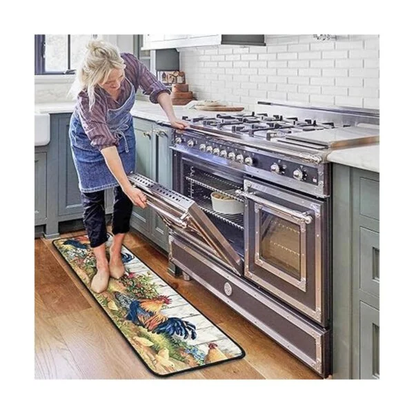 OUXIOAZ Juego de 2 alfombras y tapetes de cocina de gallo_4