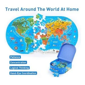 Mideer Rompecabezas de mapa mundial para niños de 4 a 8_5