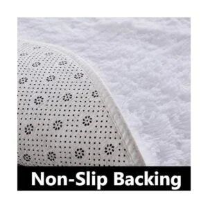 FJZFING Alfombra redonda blanca ultra suave de felpa_5