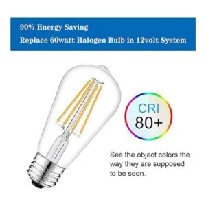 Bombilla Edison de 12 V 6 W E26 12 V equivalente a_7