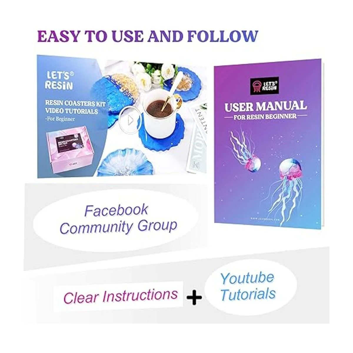 LETS Resin Kit de moldes para posavasos de resina kit de_5