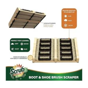 SCRUBIT Cepillo raspador de botas tapete plano para_3