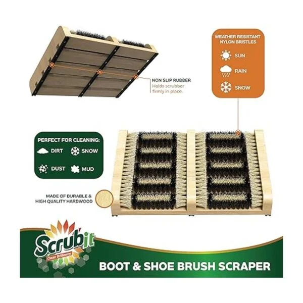 SCRUBIT Cepillo raspador de botas tapete plano para_3