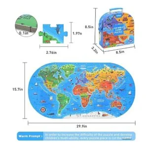 Mideer Rompecabezas de mapa mundial para niños de 4 a 8_2