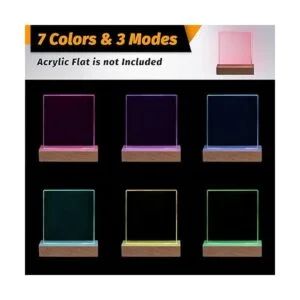 Base de luz rectangular de madera de 5.9 pulgadas base de_3