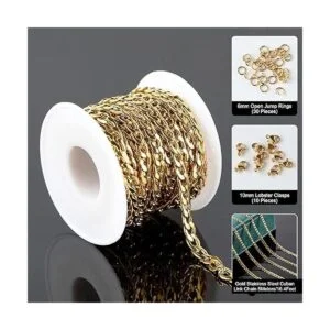 UMAOKANG Cadena cubana de oro de acero inoxidable de 16.4_2