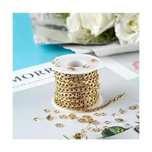 UMAOKANG Cadena cubana de oro de acero inoxidable de 16.4_4