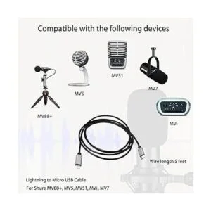 Cable OTG para iOS 14 a MicroUSB compatible con Shure MV5_2