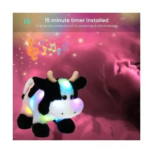 Hopearl Vaca de peluche con luces LED y música con_6