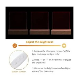 Base de luz rectangular de madera de 5.9 pulgadas base de_5