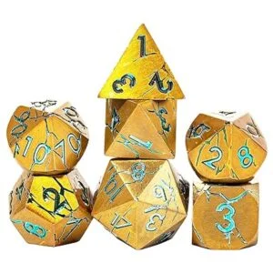 DND Dados de metal Dados de metal dorado con grietas_5