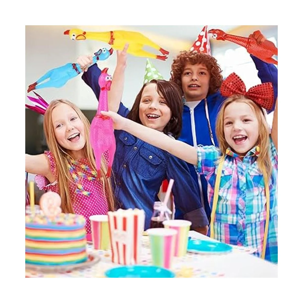 ArtCreativity Juguetes de pollo chirriante juego de 4_6