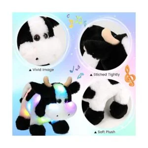 Hopearl Vaca de peluche con luces LED y música con_5