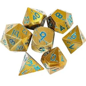 DND Dados de metal Dados de metal dorado con grietas_2