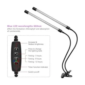 Lámpara LED UV de doble cabeza luz negra de 20 W con clip_5