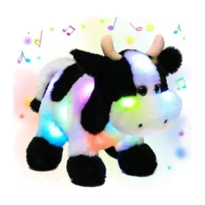 Hopearl Vaca de peluche con luces LED y música con_1