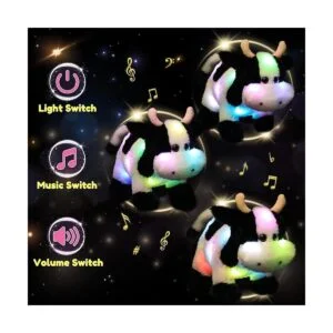 Hopearl Vaca de peluche con luces LED y música con_4
