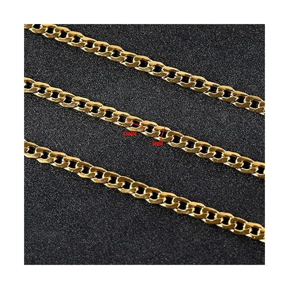 UMAOKANG Cadena cubana de oro de acero inoxidable de 16.4_6